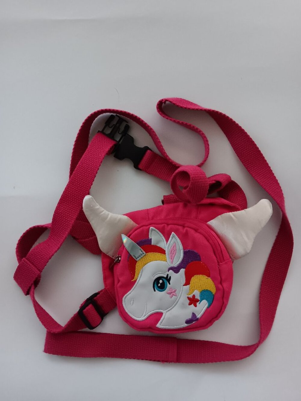 Bright Pink Toddler Harness with Embroidered Unicorn Backpack and  Safety Leash